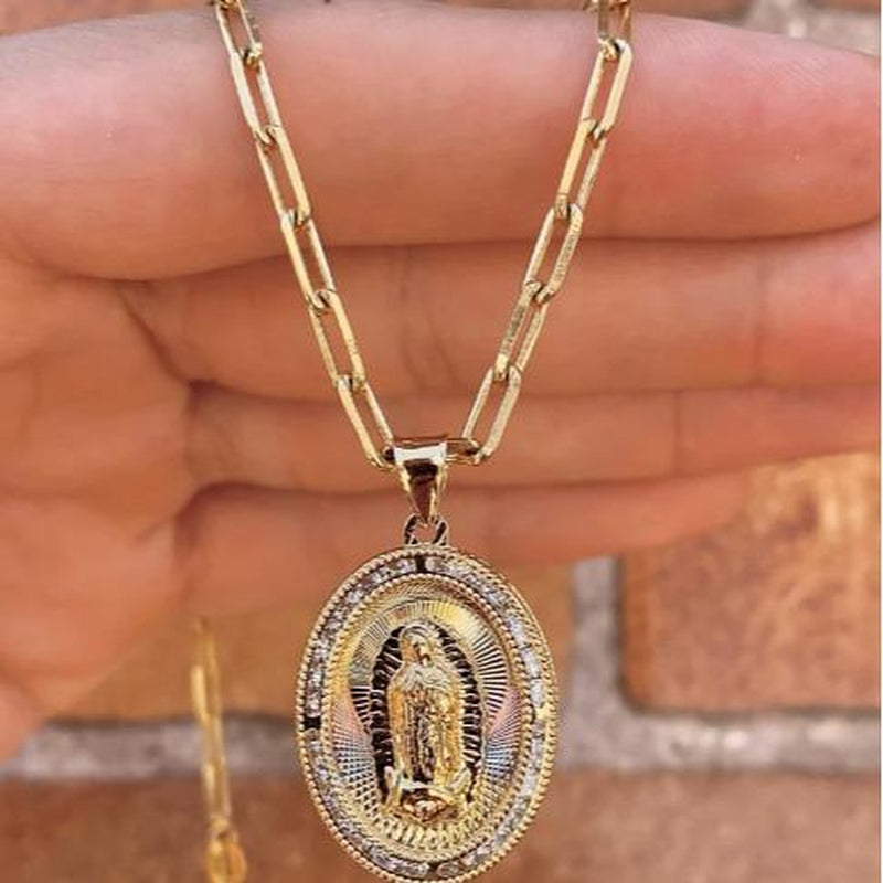 Necklace Virgem De Guadalupe Jewlery Religious Gifts Everyday Womens Toddler Youth Mens