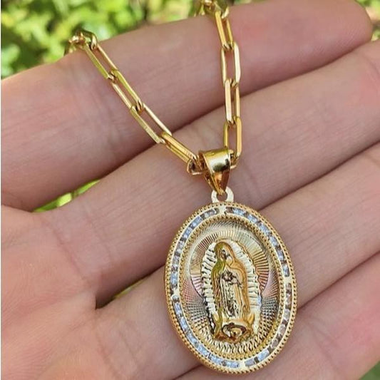 Necklace Virgem De Guadalupe Jewlery Religious Gifts Everyday Womens Toddler Youth Mens