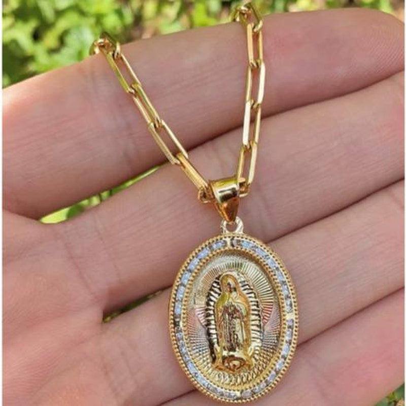 Necklace Virgem De Guadalupe Jewlery Religious Gifts Everyday Womens Toddler Youth Mens