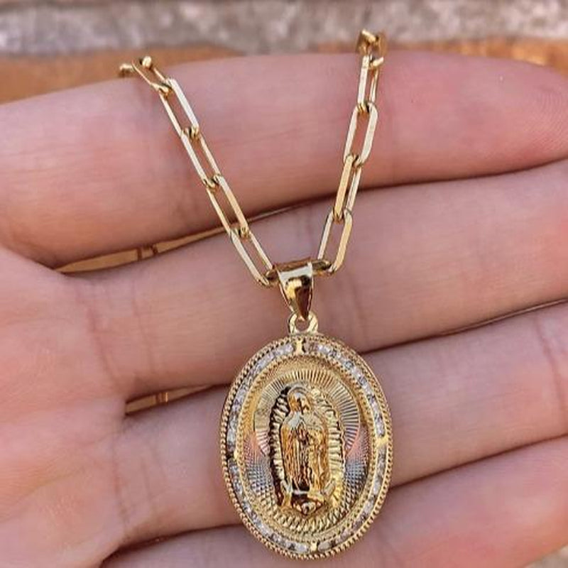 Necklace Virgem De Guadalupe Jewlery Religious Gifts Everyday Womens Toddler Youth Mens