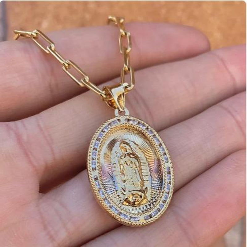 Necklace Virgem De Guadalupe Jewlery Religious Gifts Everyday Womens Toddler Youth Mens
